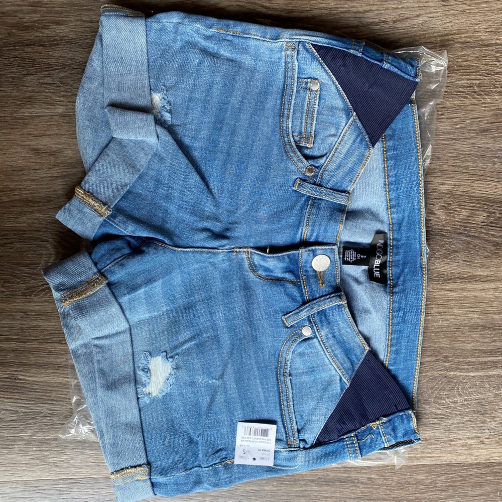 Indigo Blue maternity jean shorts